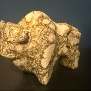 Vintage USSR Hand-Carved Stone Bison – Rare – Soviet Era Wildlife Sculpture